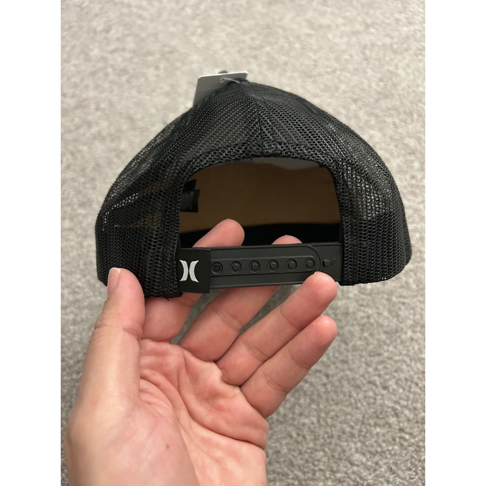 Hurley Triad 2.0 Trucker Hat Mens OS Black NEW Snapback Mesh Logo Patch Cap - Picture 7 of 11